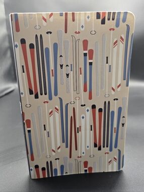 Blank Journal Lined Notebook Retro Ski Cover Design 8" x 5" 130 Pages